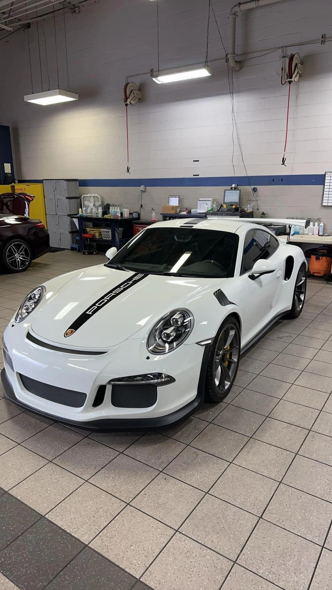 white porsche exterior